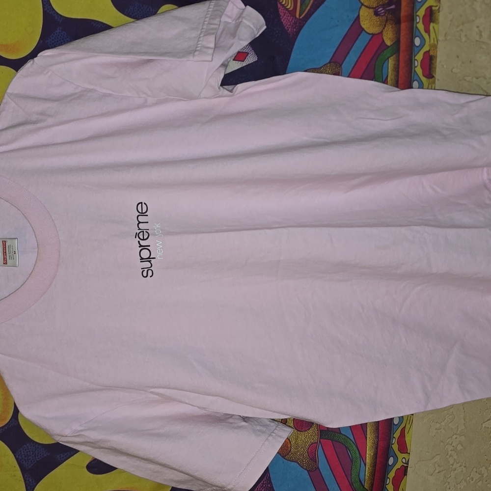 Supreme New York Light Pink Tee with Logo